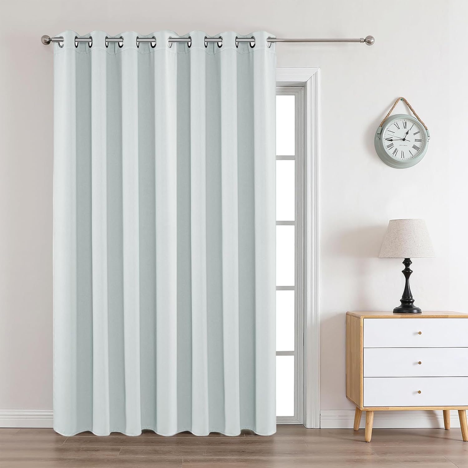 Joydeco White Curtains 108 Inches Long 1 Panel, Thermal Insulated Long Curtains& Drapes 1 Piece, Room Darkening Grommet Drapes for Living R…