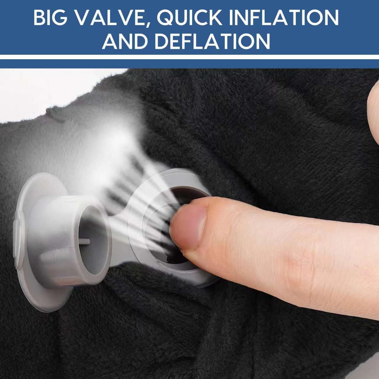 Inflatable Travel Pillow for Airplane Inflatable Neck Pillow for Traveling with Soft Velvet Washable Cover for Sleeping, Airplane, Train…