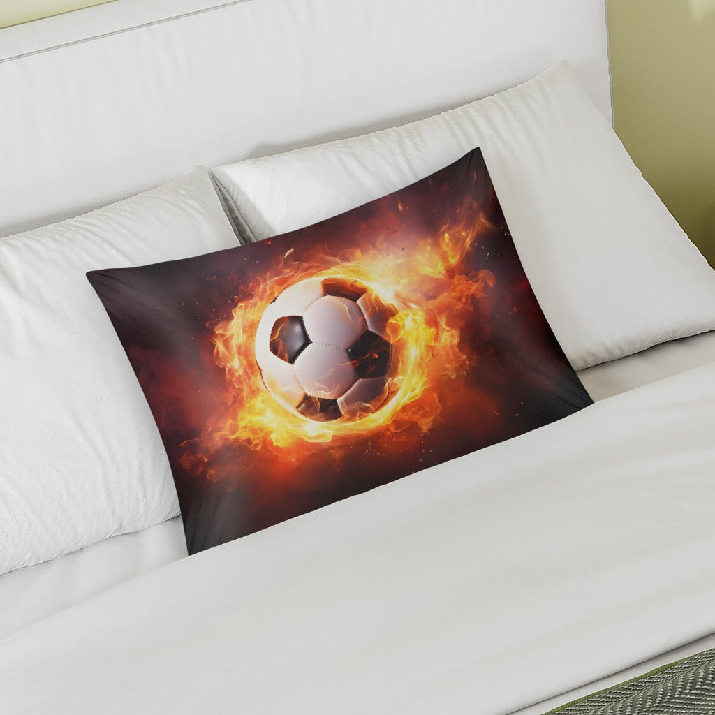 Fire Sports Soccer Satin Pillowcase for Hair and Skin Soft Silk Pillow Cases with Envelope Closure Cooling Pillow Case Slip 15.99 Pillow…