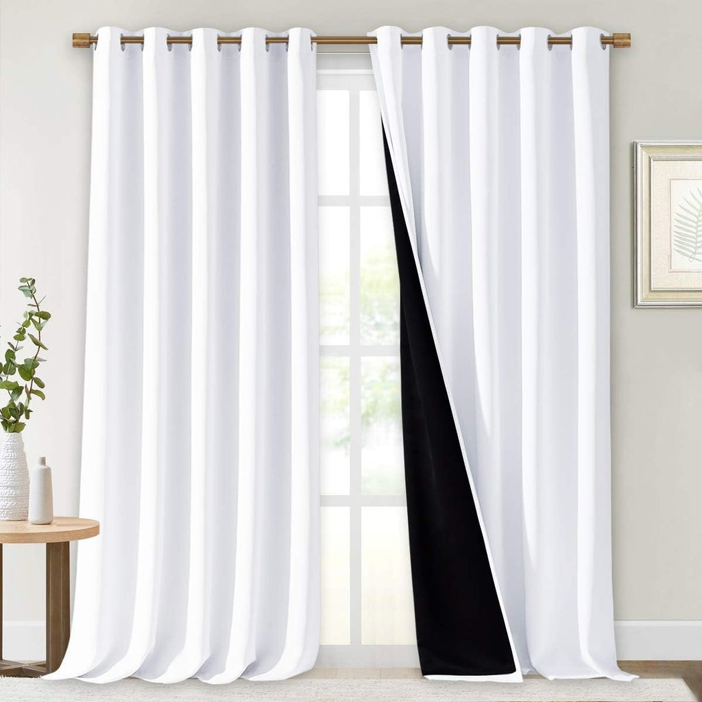 Nicetown Full Shading Cold Blocking Curtains for Windows, Super Heavy-Duty Black Lined Blackout Curtains for Bedroom, Privacy Assured Windo…