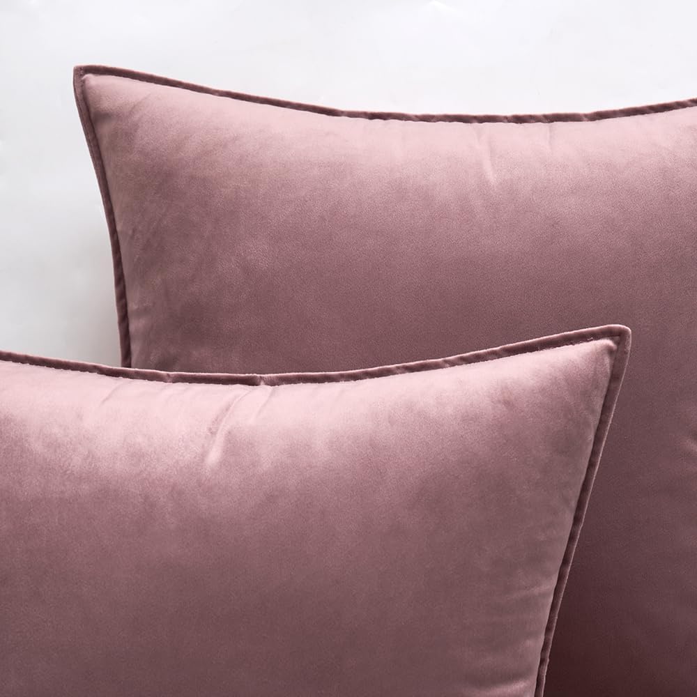 Miulee Jam Velvet Throw Pillow Covers 20x20 Soft Decorative Solid Square Cushion Cases Pack of 2 Modern Luxury Home Decor for Couch, Sofa,…