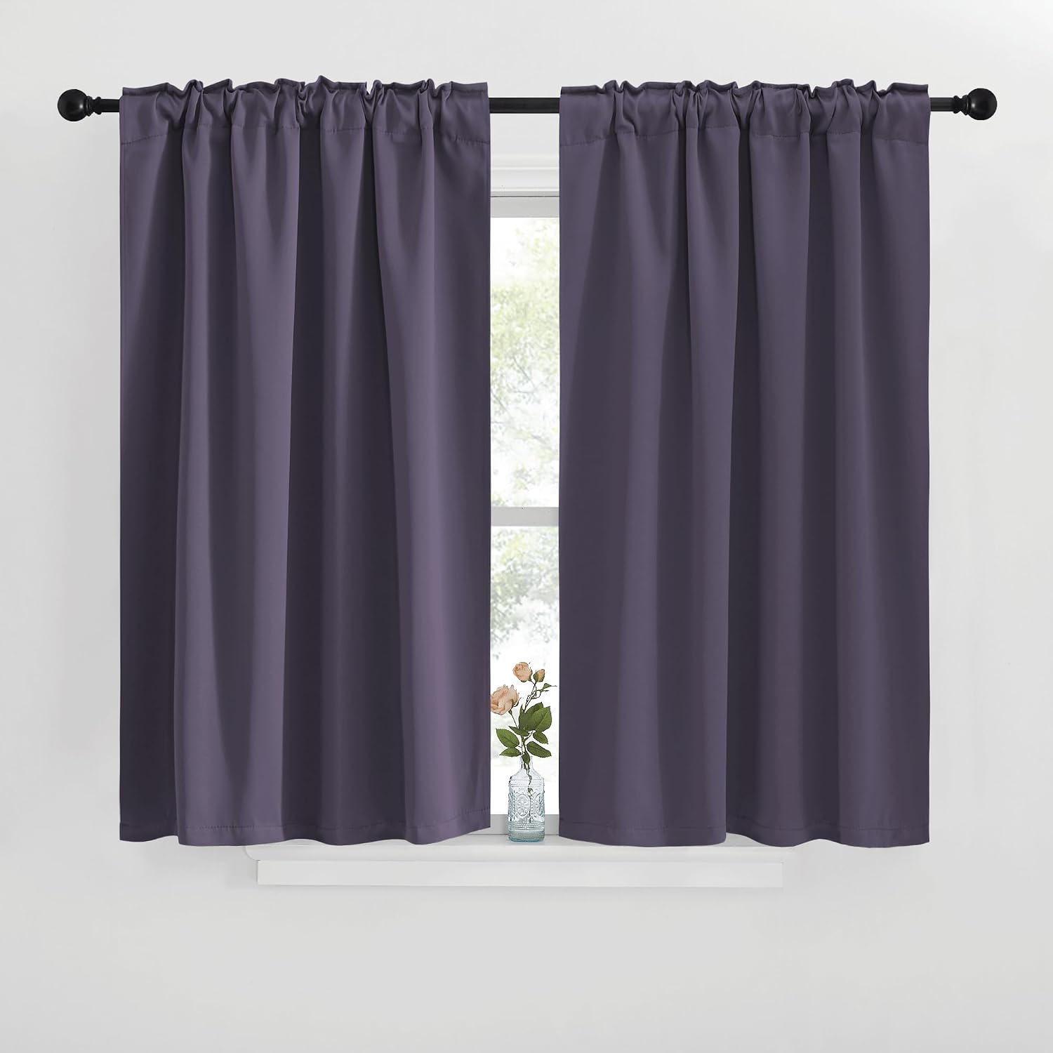 NICETOWN RV Curtains for Camper Windows - (Greyish Purple Color) 42x40 Inch, 2 Panels Set, Thermal Insulated Room Darkening Blackout…