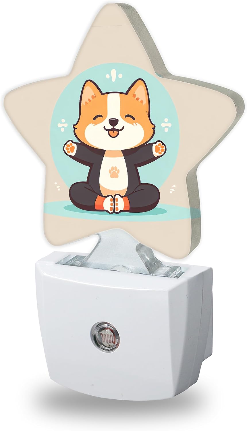 Cute Corgi Dog Night Light for Kids, Cartoon Animal Night Lights Plug Into Wall, Lightweight Dusk to Dawn Light Sensor Warm Nightlights…