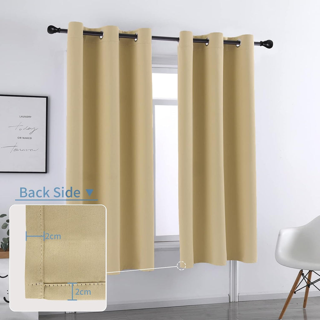 Pickluc Blackout Curtain Panels with Grommet, Light Blocking Drapes for Bedroom, Thermal Insulated, Noise Reduction, Privacy Protection, 42…