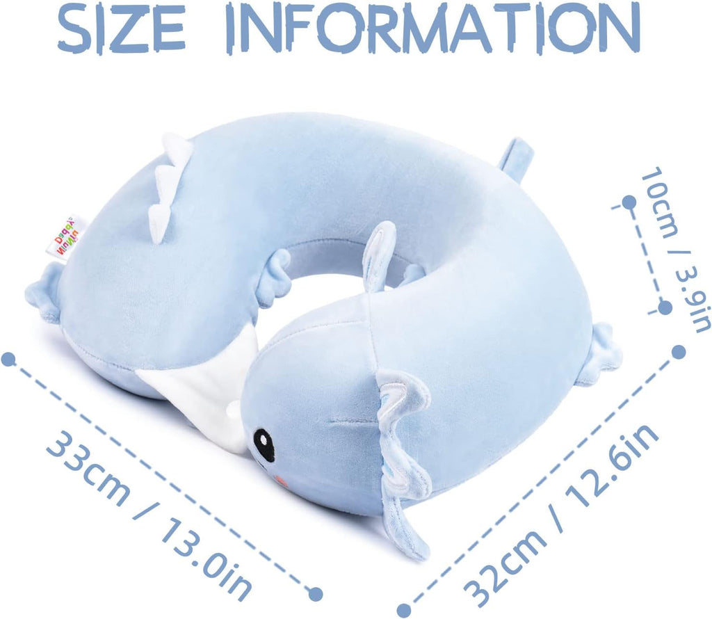 NiuniuDaddy Niuniu Daddy Axolotl Neck Pillow for Traveling, Memory Foam Cervical Travel Neck Support Pillows Portable for Airplane Car Slee…