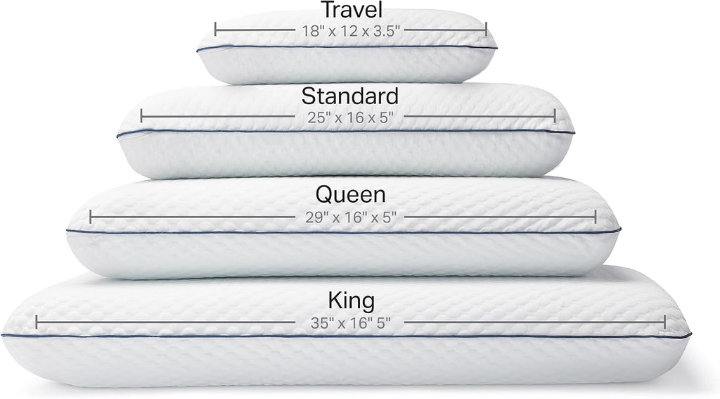 Weekender Gel Memory Foam Pillow - Standard Size - 1-Pack - Medium Firm Feel - Neck and Shoulder Support - Side & Back Sleepers - Home…