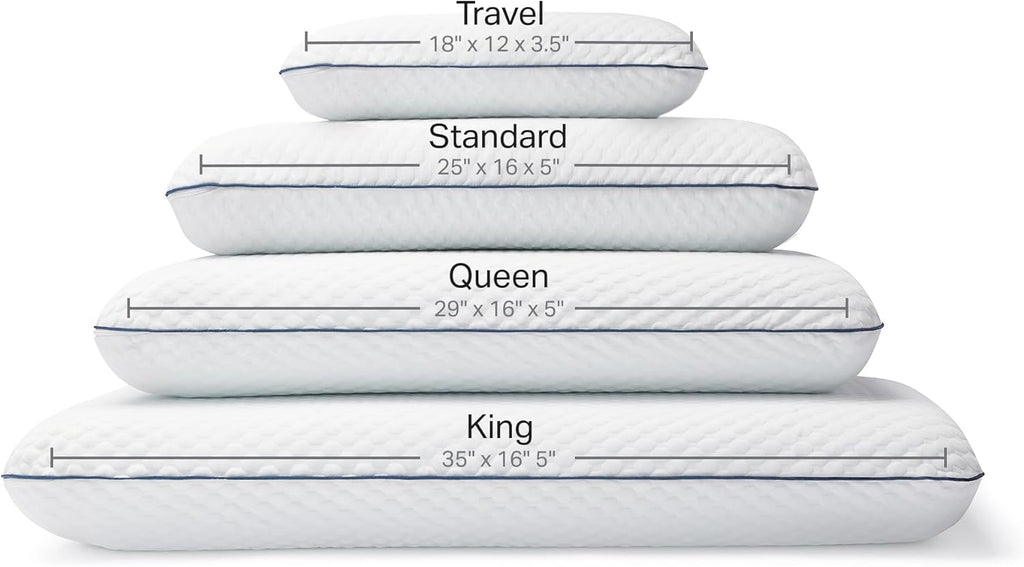 WEEKENDER Gel Memory Foam Pillow - King Size - 2-Pack - Medium Firm Feel - Neck & Shoulder Support - For Back & Side Sleepers - Home…