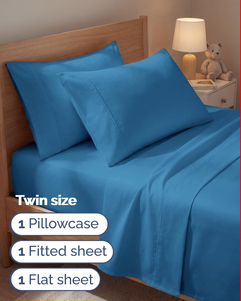 Twin 4 Piece Sheet Set - Comfy, Breathable & Cooling - Hotel Luxury Bedding for Women, Men, Kids, Teens & Children - 1 Flat & 1 Fitted…