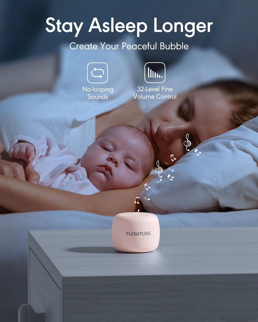 Sound Machine Flowtune White Noise Machine for Baby Adults, Mini Portable Sound Machine for Travel, 6H Timer, 18 Soothing Sleep Sounds…
