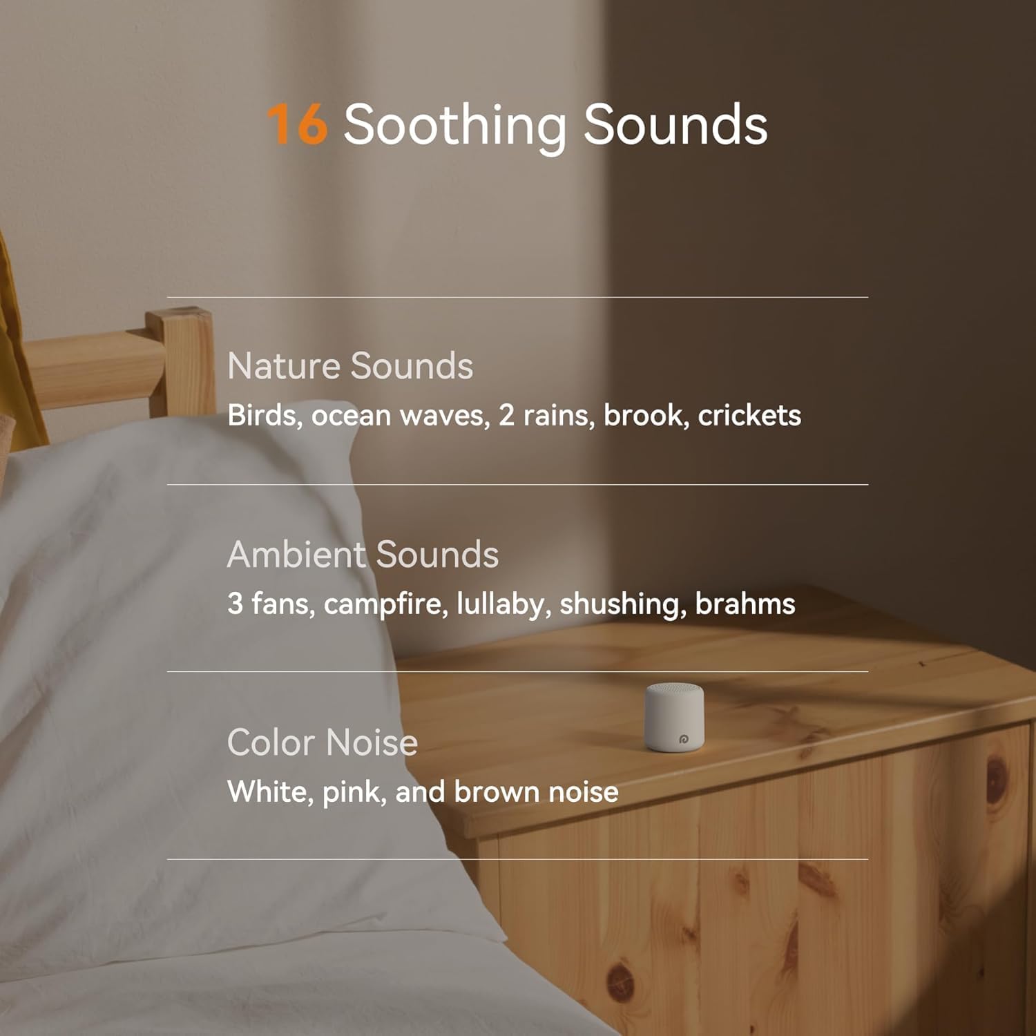 Dreamegg Sound Machine - Portable Sound Machine for Baby & Adults, 16 Soothing Sounds, Timer