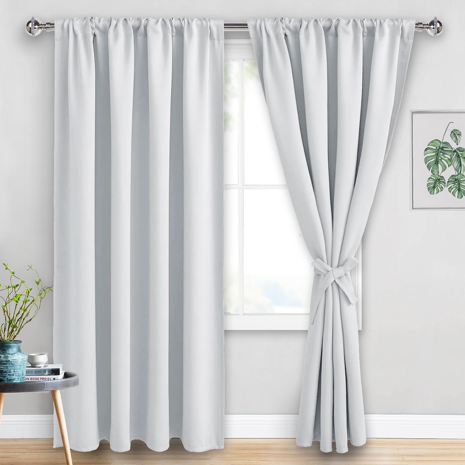 Jiuzhen Curtains for Bedroom - Thermal Insulated Room Darkening Noise Reducing, 70 x 84 Inch Blackout Curtains for Living Room, Light Block…