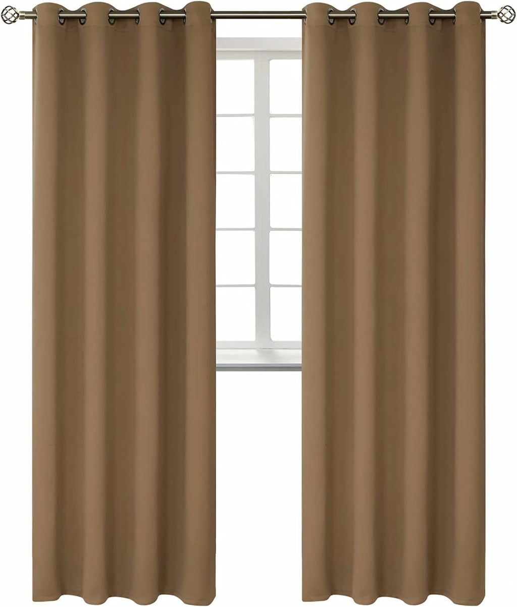 BGment Blackout Curtains for Bedroom - Grommet Thermal Insulated Room Darkening Curtains for Living Room, Set of 2 Panels (52 x 95 Inch, Ta…