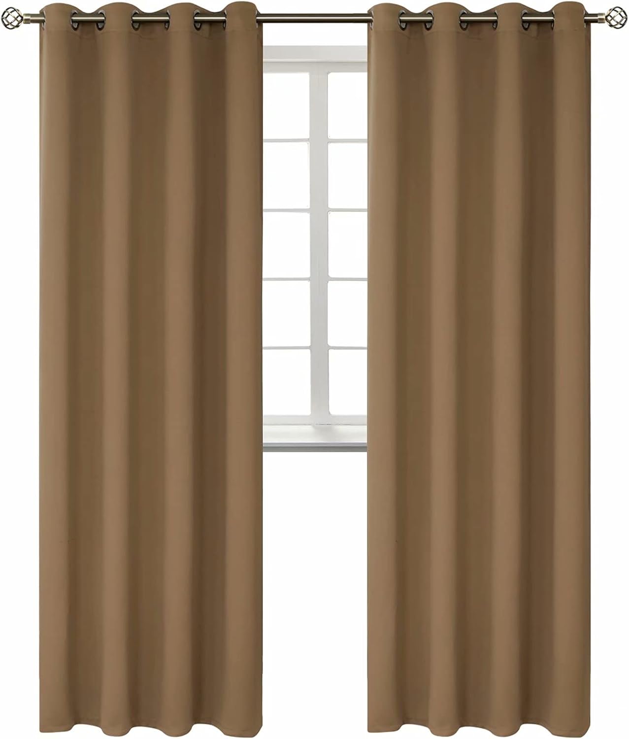 BGment Blackout Curtains for Bedroom - Grommet Thermal Insulated Room Darkening Curtains for Living Room, Set of 2 Panels (52 x 95 Inch, Ta…