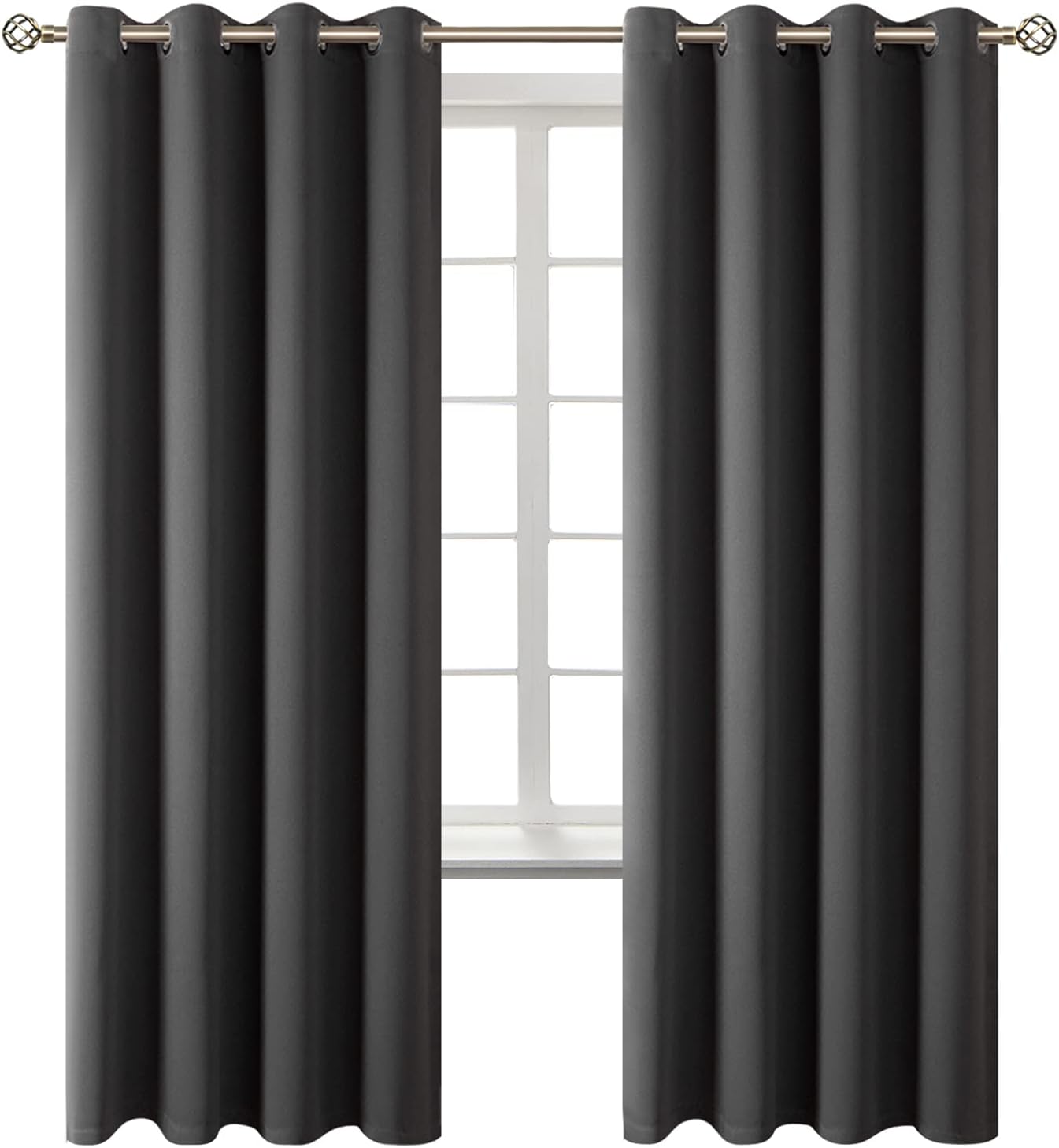 BGment Blackout Curtains for Bedroom - Grommet Thermal Insulated Room Darkening Curtains for Living Room, Set of 2 Panels (52 x 72 Inch, Da…