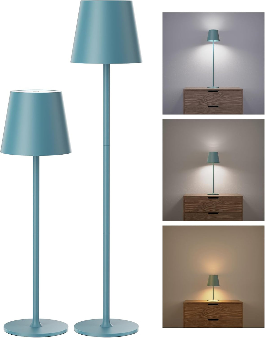 JACKYLED Cordless Table Lamps Rechargeable, 3 Adjustable Height, 5000mAh Battery Operated, 3 Colors Smooth Dimming, Portable LED…
