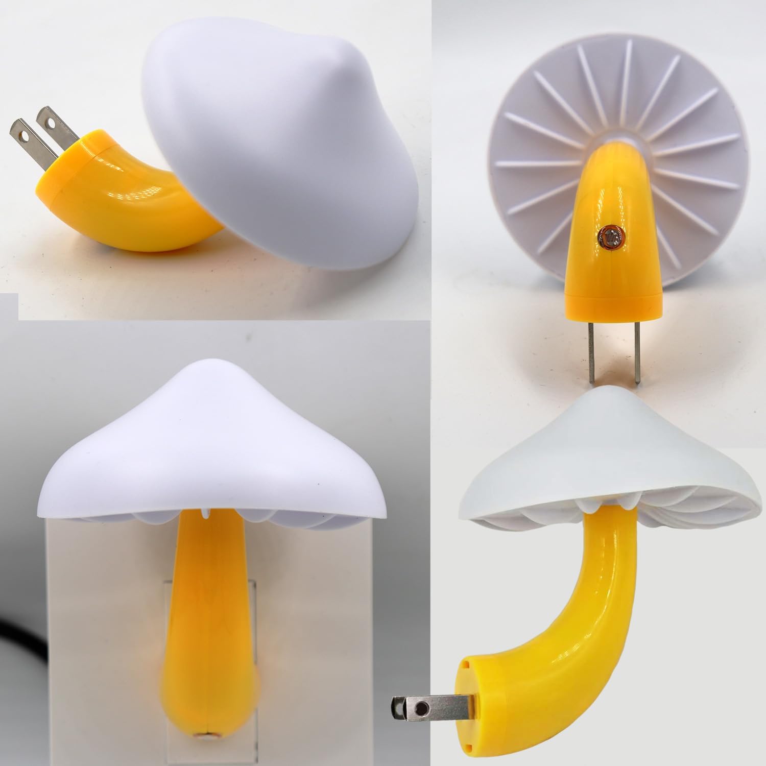 APAKI 4 Pack LED Mushroom Night Light Plug in Lamp, Light Sensor Night Lights Plug into Wall, Warm White Night Light for Adults Kids…