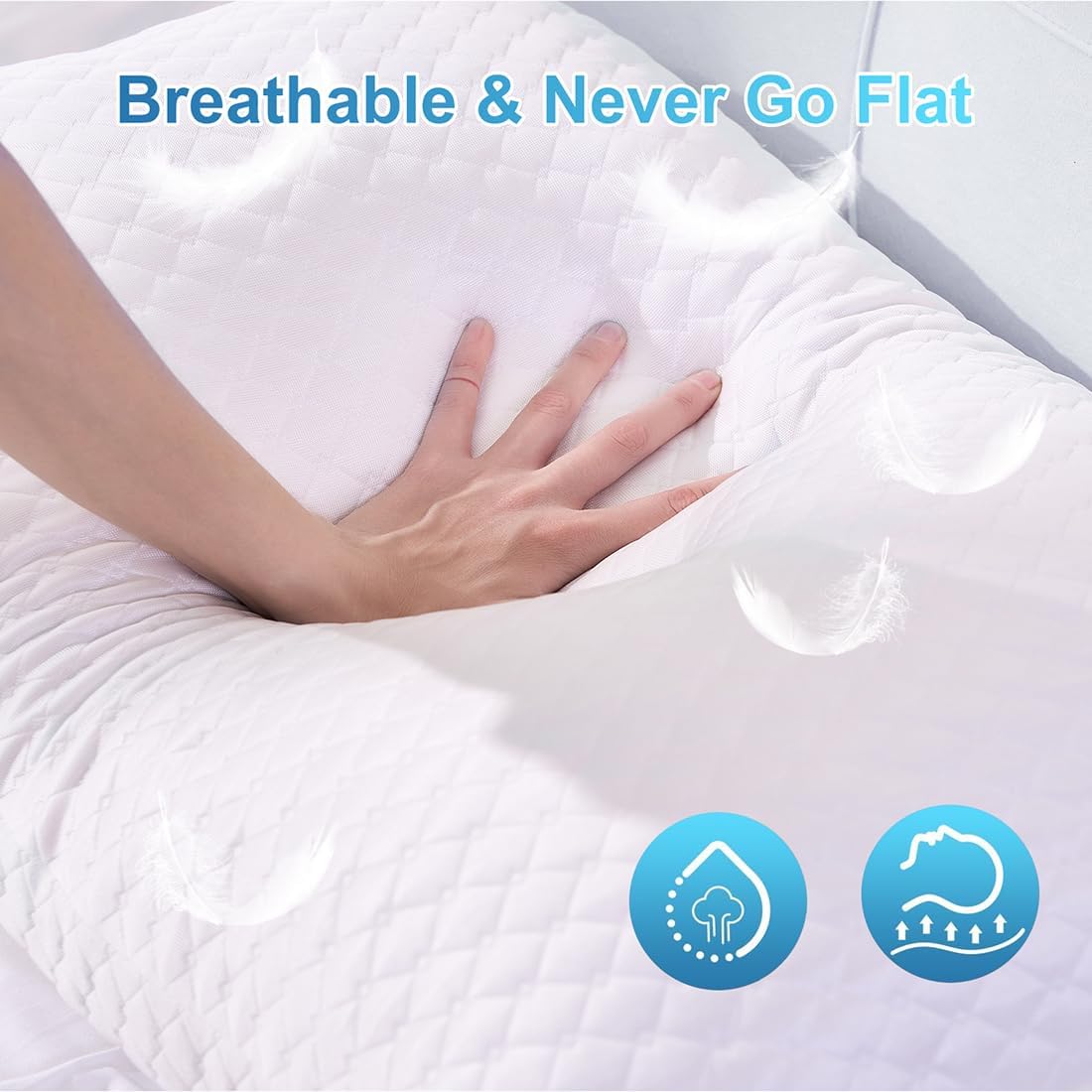 NTCOCO Cooling Bed Pillows Standard Size for Sleeping Shredded Memory Foam Bed Pillows Adjustable Gel for Side Stomach Back Sleepers…