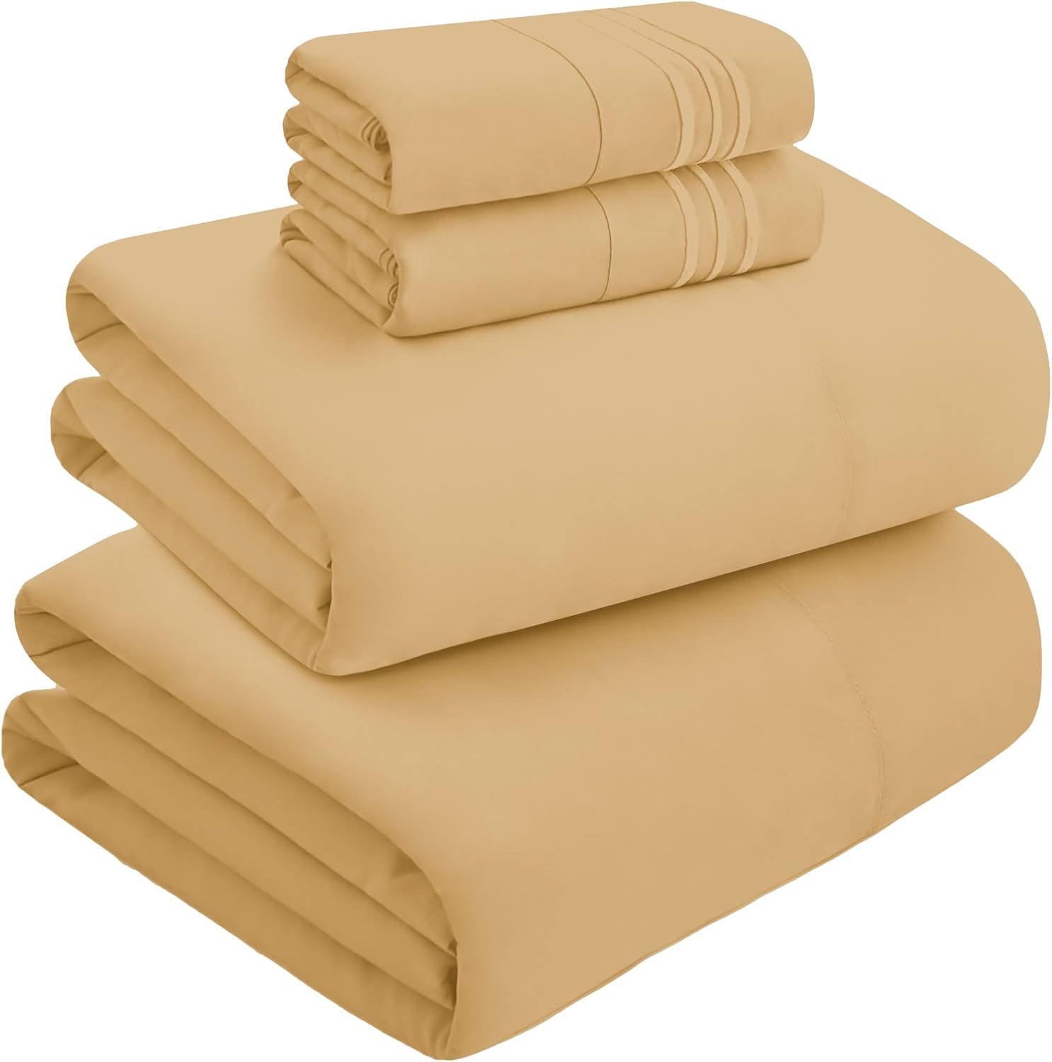 MocassiLuxuryBedding Mocassi Cal King Size 4-Piece Bed Sheet Set - 1800 Hotel Quality Microfiber 18-24 Inches Extra Deep Pocket Fitted Shee…