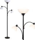 Brightech Sky Dome Double LED Floor Lamp, Torchiere Super Bright Floor Lamp with 2 Reading Lamps for Living Rooms & Offices - Dimmable…