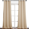 NICETOWN Room Darkening Grommet Panels - Baby Room Curtains 90 inches Long, Privacy Draperies (42 inches Width, Biscotti Beige, 1 Pair)