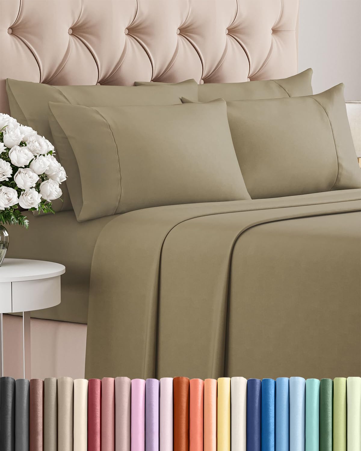 Full 6 Piece Sheet Set - Comfy, Breathable & Cooling - Soft Hotel Luxury Bedding for Women, Men, Kids, Teens & Children - 1 Flat & 1…