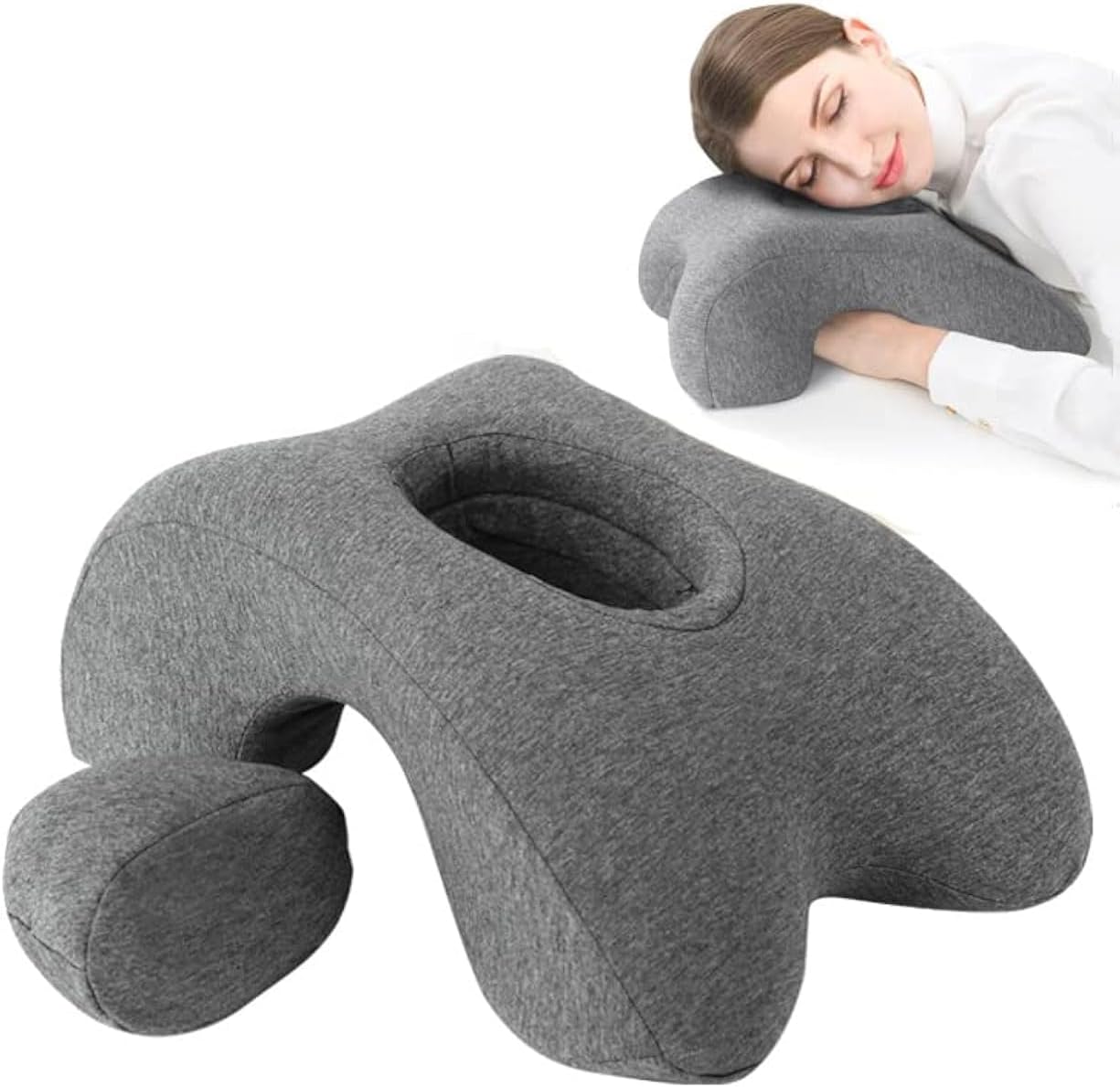 Fcare Desk Pillow for Napping, Travel Neck Pillow Memory Foam Wedge for Sleeping, Slow Rebound Back Pillow (Slightly Hard) for Slender Ladi…
