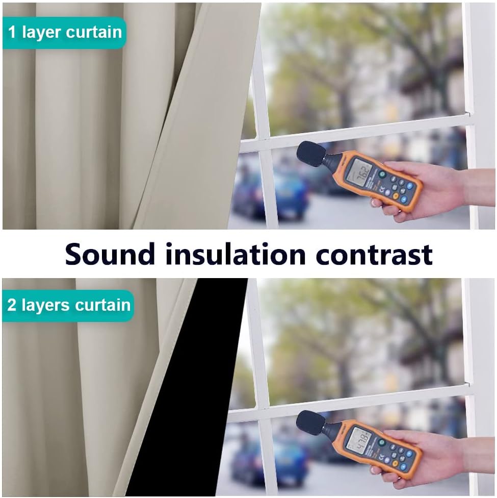 Nicetown 100% Blackout Window Curtain Panels, Full Light Blocking Drapes with Black Liner for Nursery, 72-inch Drop Thermal Insulated Drape…