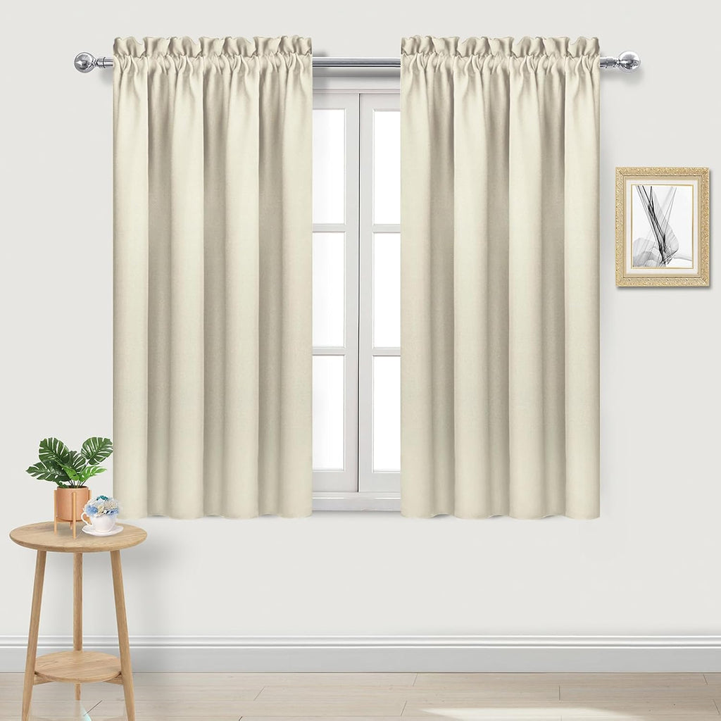 Dwcn Blackout Curtains for Bedroom – Rod Pocket Thermal Insulated Noise Reducing Noise Reducing Drapes for Living Room, W 38 x L 45 Inch, 2…