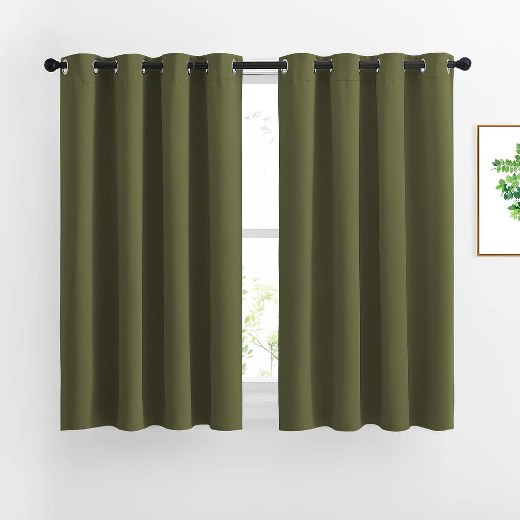 Nicetown 45 inches Bedroom Curtains Panels - Functional Blackout Curtains/Panels for Bedroom, Thermal Insulated, Privacy Assured (2 Pieces,…