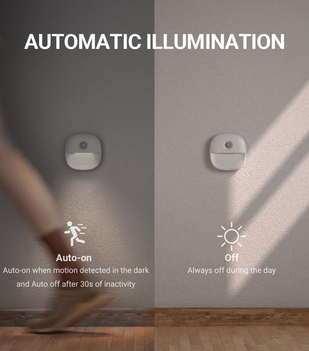 Lyridz Rechargeable Night Light, Motion Sensor Battery Nightlights, Mini Stick-on LED Closet Light, 1-20LM Dimmable Brightness for…