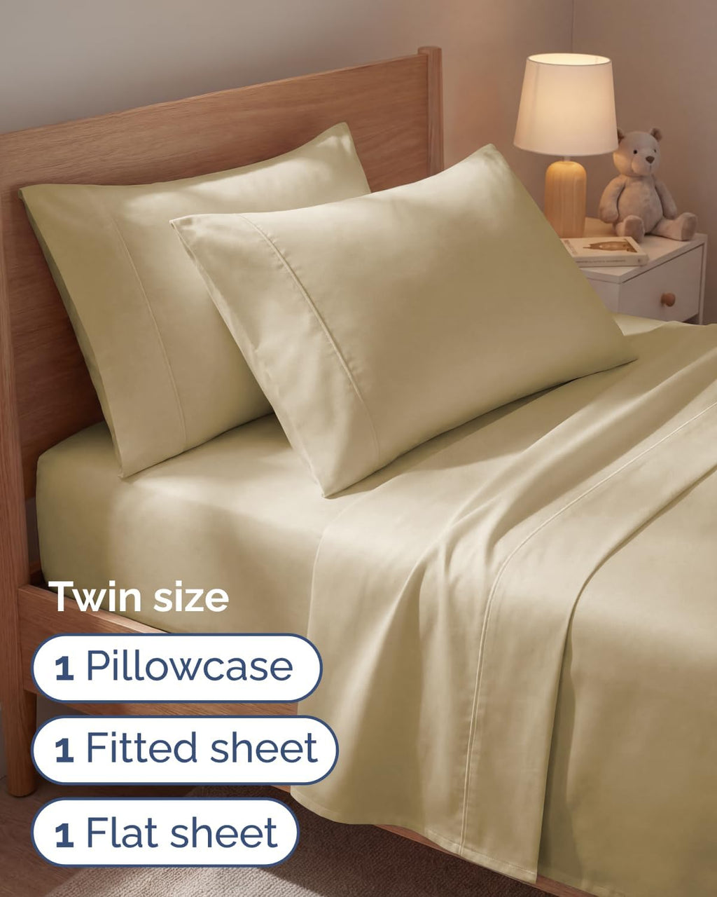 Twin 4 Piece Sheet Set - Comfy, Breathable & Cooling - Soft Hotel Luxury Bedding for Women, Men, Kids, Teens & Children - 1 Flat & 1…