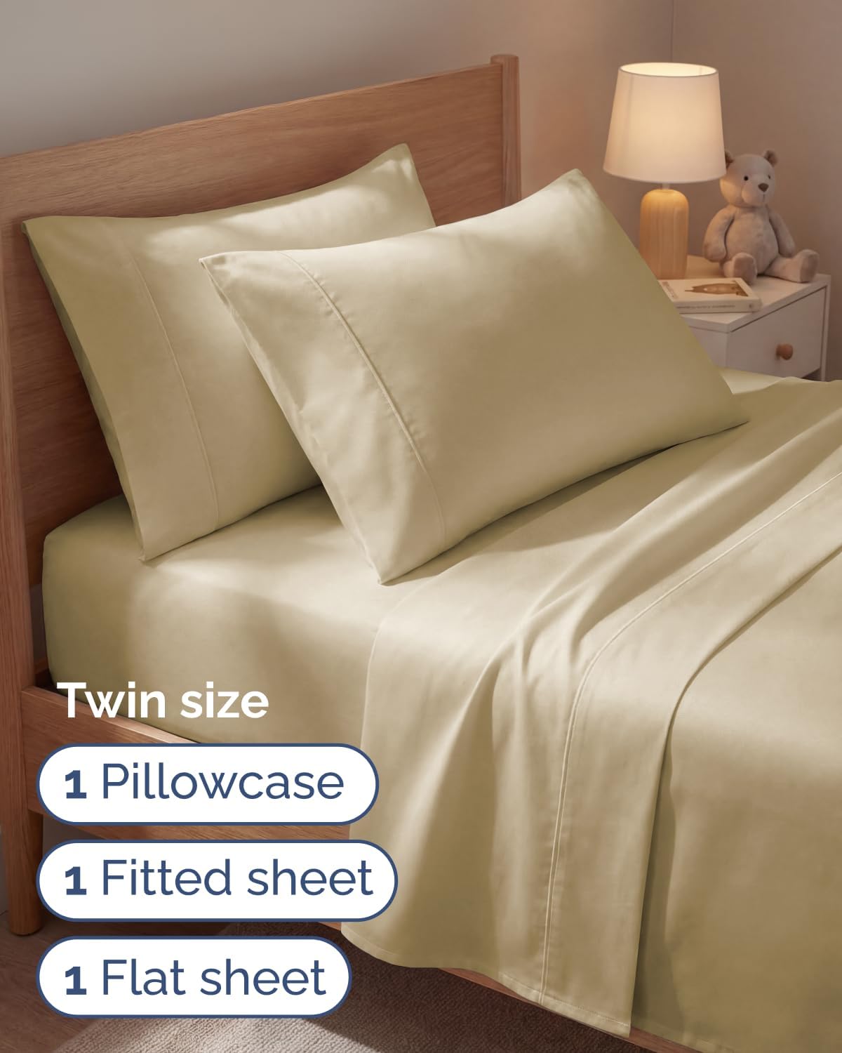 Twin 4 Piece Sheet Set - Comfy, Breathable & Cooling - Soft Hotel Luxury Bedding for Women, Men, Kids, Teens & Children - 1 Flat & 1…