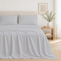 THREAD SPREAD Egyptian Cotton Sheets Queen Size – 300 Series 16" Deep Pocket 100% Cotton Queen Sheet Set (4 PC, Light Grey), Soft…