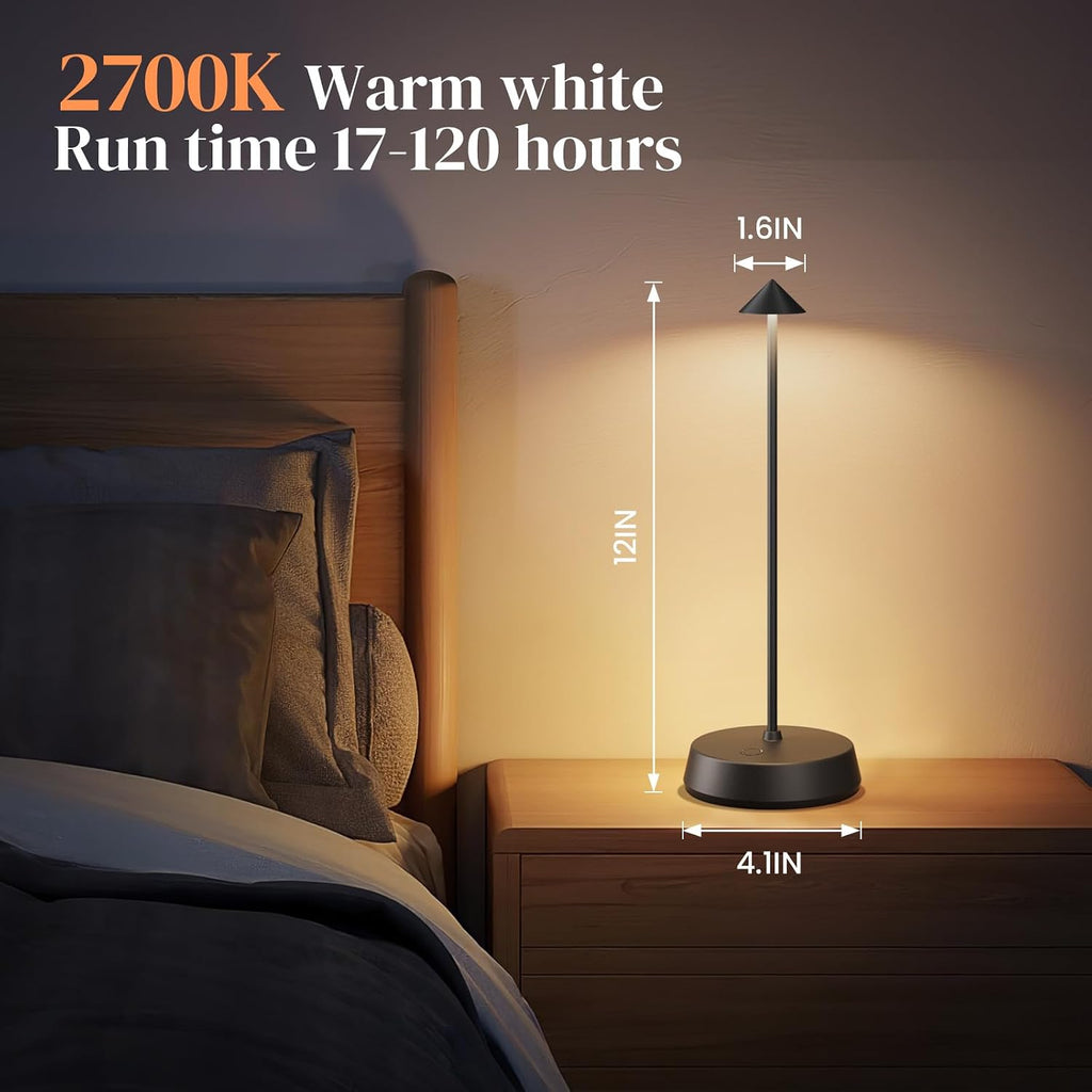 Cordless Table Lamp Rechargeable, Battery Operated 6000mAh Desk Lamp Touch Dimmable Lamp Outdoor Waterproof Portable Wireless Table…