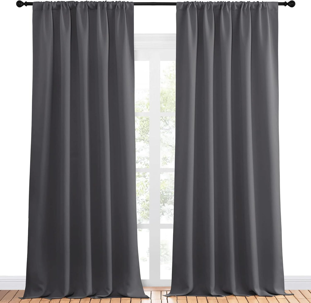 NICETOWN Blackout Curtain Panels for Window - Energy Efficient & Noise Reducing Thermal Insulated Rod Pocket Blackout Drapes/Draperies…