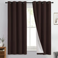 Yakamok 100% Blackout Curtain Panels 63 inches Cold and Light Blocking Drapes for Nursery, 2 Thick Layers Thermal Insulated Draperies (2 Pi…