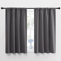 NICETOWN Grey Window Curtains for Bedroom - Home Decoration Thermal Insulated Rod Pocket Blackout Blinds & Drapes for Small Windows…