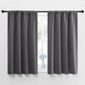 NICETOWN Grey Window Curtains for Bedroom - Home Decoration Thermal Insulated Rod Pocket Blackout Blinds & Drapes for Small Windows…