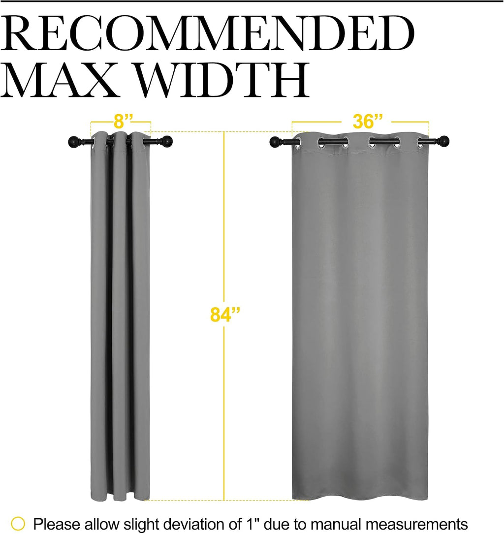 NICETOWN Thermal Insulated Grommet Blackout Curtains for Office, Kids Window Drape Panel for Nursery, Privacy Short Curtains (Silver…