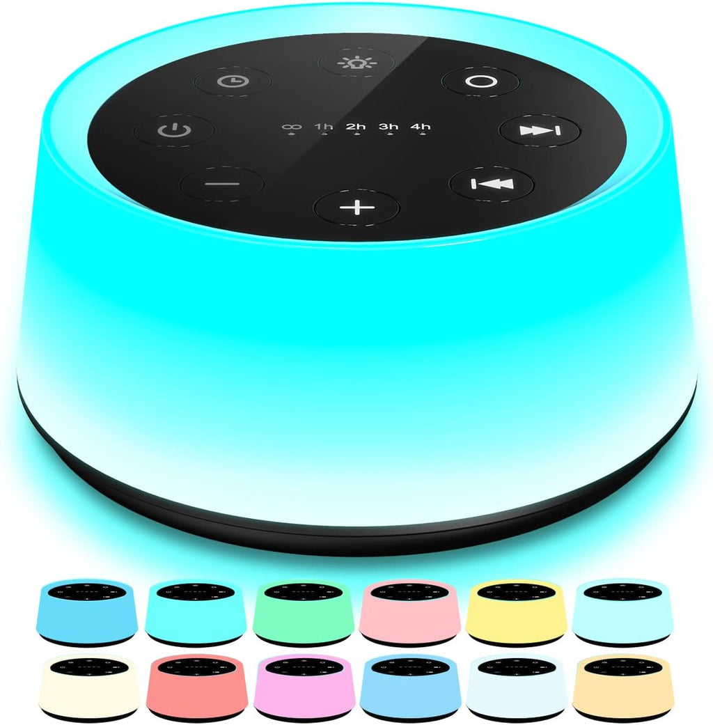 ColorsNoise Sound Machine and White Noise Machine with 30 Soothing Sounds 12 Colors for Kids Adult Baby Night Light with Memory Function…