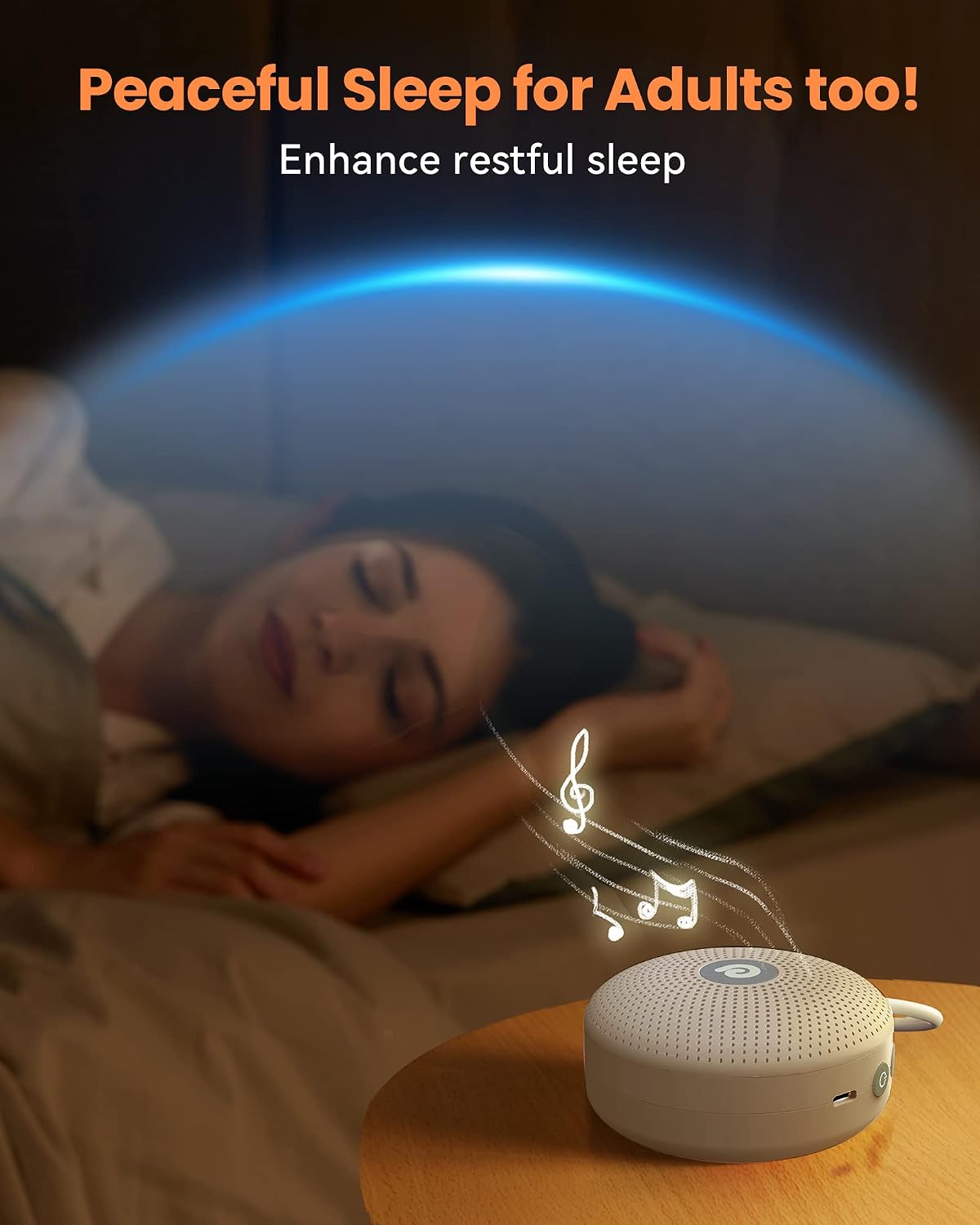 Dreamegg White Noise Machine - Portable Sound Machine for Baby Adult, Features Powerful Battery, 21 Soothing Sound, Noise Canceling for Off…