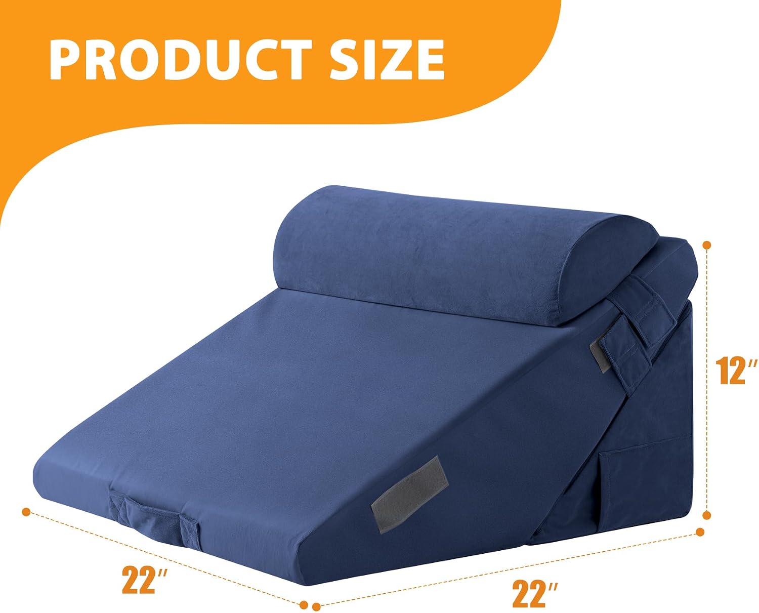 Ruqmuis 3PCS Wedge Pillow Set for After Surgery, Adjustable 9&12 Inch Bed Wedge Pillow for Sleeping, Incline Pillow Wedge for Headboard, Po…
