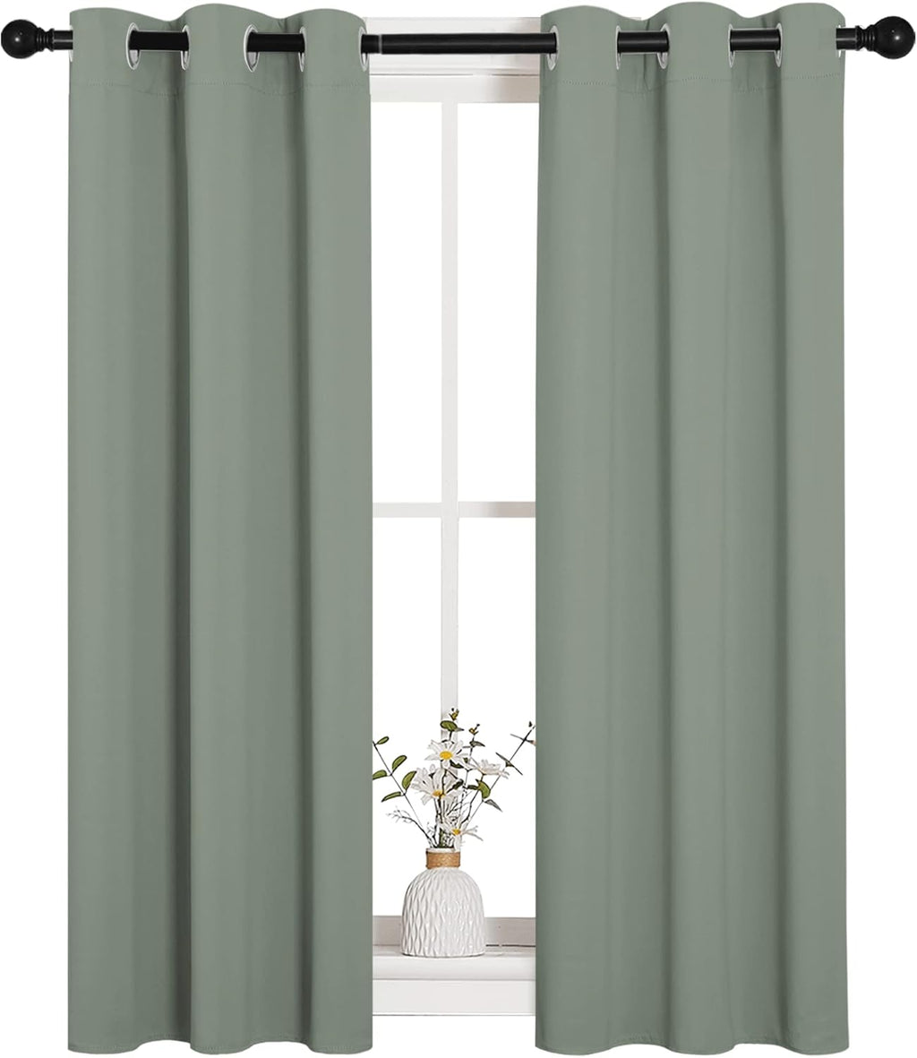 NICETOWN Bedroom Curtain Panels Blackout Draperies, Thermal Insulated Solid Grommet Blackout Curtains/Drapes (1 Pair, 29 by 45 inches…