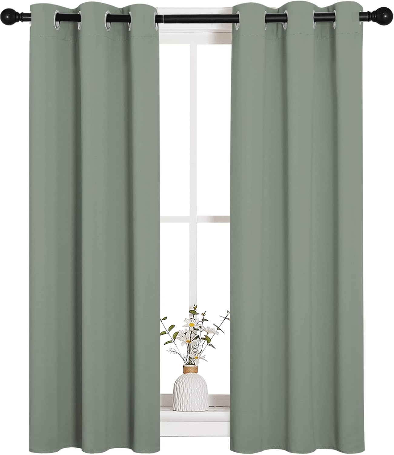 NICETOWN Bedroom Curtain Panels Blackout Draperies, Thermal Insulated Solid Grommet Blackout Curtains/Drapes (1 Pair, 29 by 45 inches…