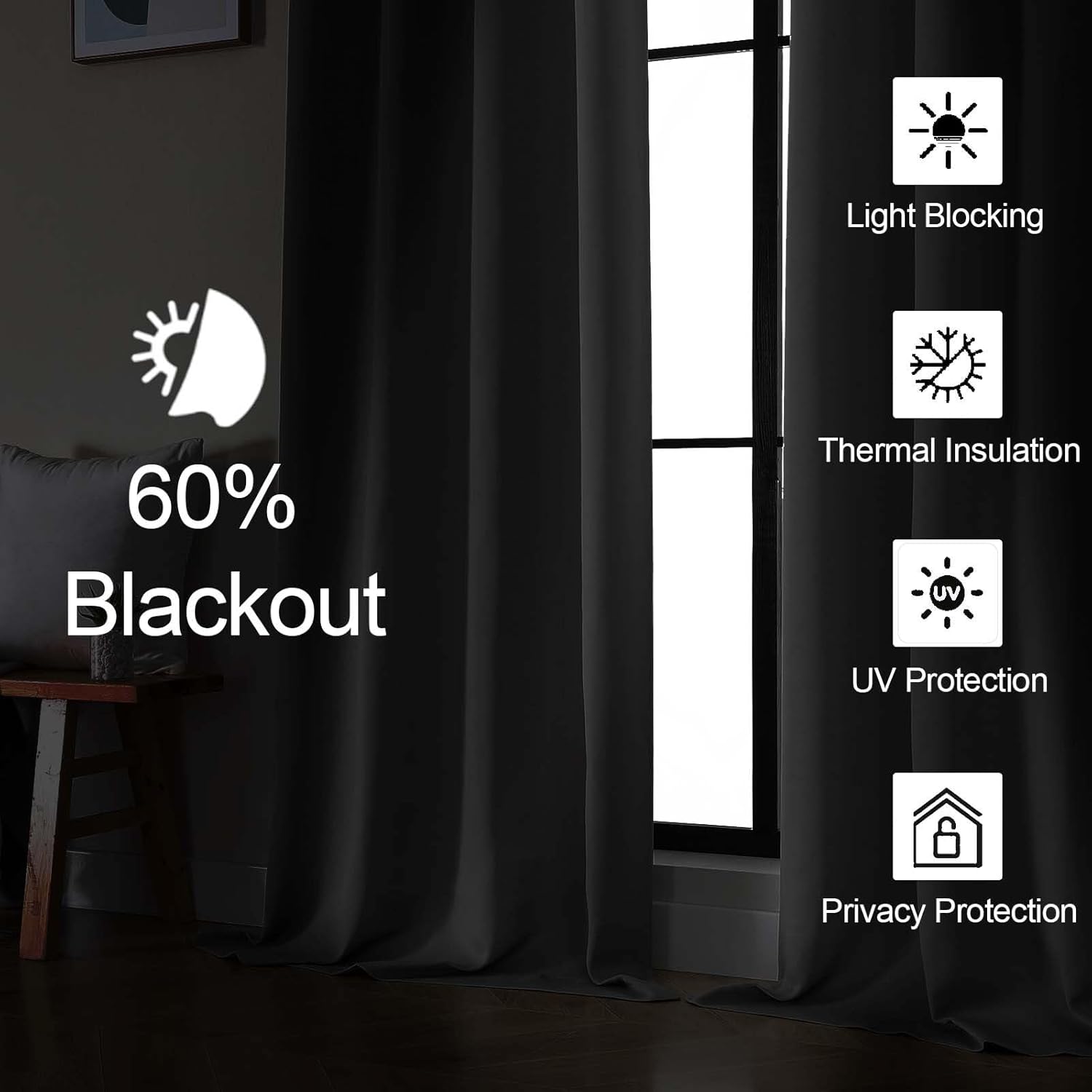 Gwine Pura White Curtains 84 inches Long for Bedroom, Light Filtering Thermal Insulated Noise Reducing Window Curtain for Living Room…