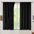 BGment Black Blackout Curtains for Bedroom 2 Panels, Rod Pocket Bedroom Curtains Double Layer 100% Room Darkening Thermal Insulated…