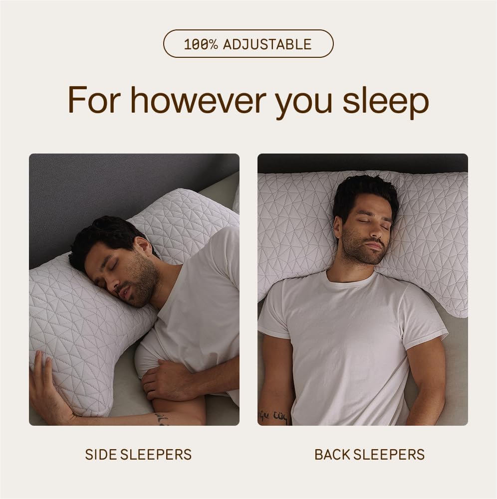 Coop Home Goods Original Crescent Adjustable Pillow, Queen Bed Pillows for Shoulder, Neck & Head Support, Crescent Foam Pillows - Medium…