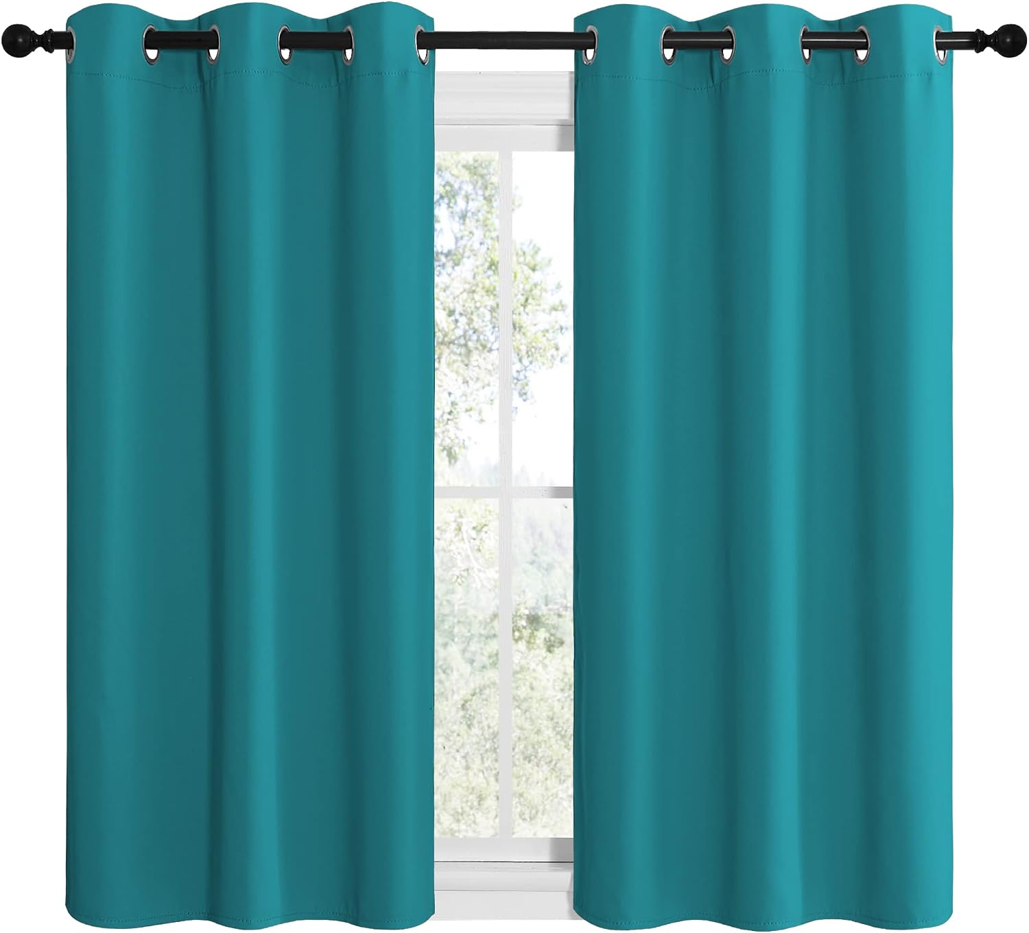 NICETOWN Room Darkening Curtains 50 inch Length 2 Panels, Thermal Insulated Grommet Blackout Curtains for Modern Casual Elegant Bedroom…
