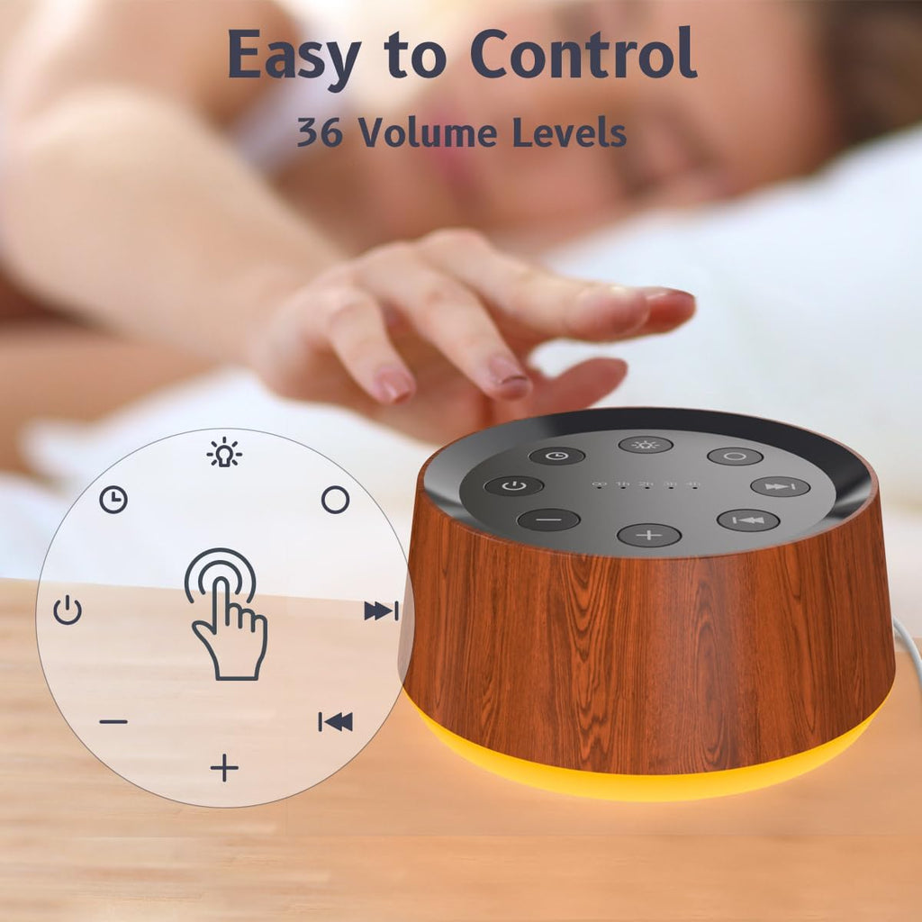 Brown Noise Sound Machine with 30 Soothing Sounds 12 Colors Night Light White Noise Machine for Adults Baby Kids Sleep Machines with 36…