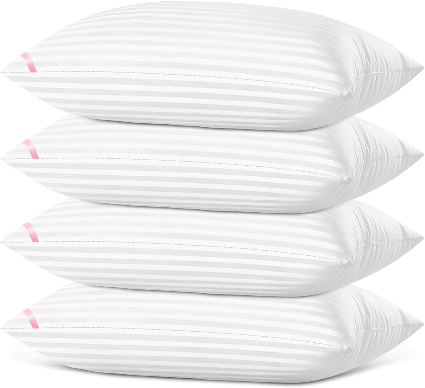 EIUE Bed Pillows for Sleeping 4 Pack, Pillows for Side and Back Sleepers, Super Soft Down Alternative Microfiber Filled Pillows (White…